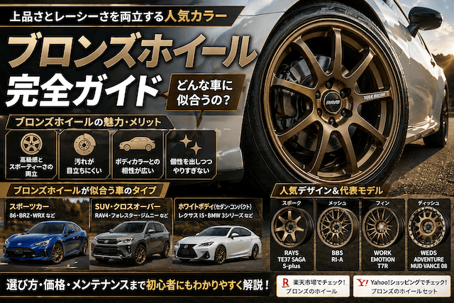 ブロンズホイールの魅力とは？似合う車種・人気モデル・選び方を徹底解説