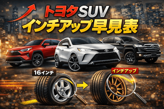トヨタSUVインチアップ早見表