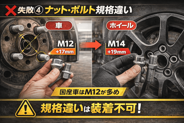 ナット・ボルト規格違い