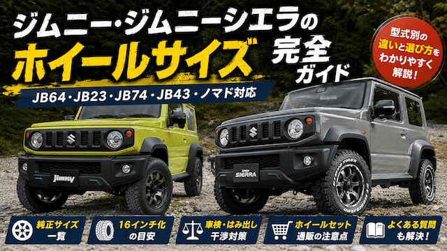 ジムニー/シエラのホイールサイズ完全ガイド｜型式別・16インチ・車検